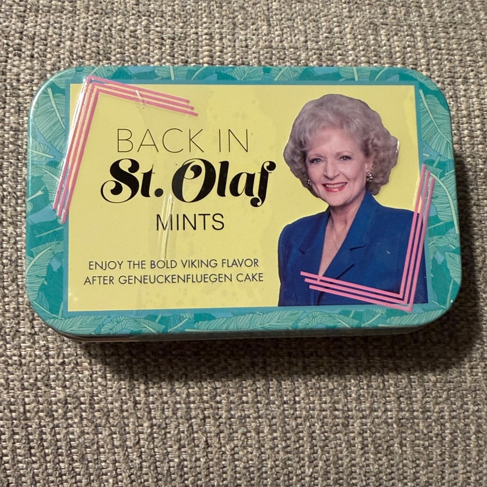 The Golden Girls Stay Betty White Golden Mints Tin Back In St.Olaf New